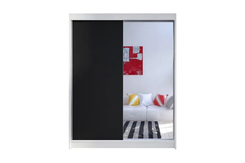 Camino Garderob 150x58x200 cm LED-belysning - Vit/Brun - Förvaring - Sko- & klädförvaring - Garderober & garderobssystem