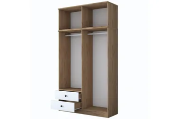 Caturai Garderob 120 cm - Valnöt/Vit - Förvaring - Sko- & klädförvaring - Garderober & garderobssystem