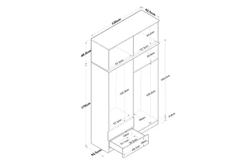 Caturai Garderob 120 cm - Valnöt/Vit - Förvaring - Sko- & klädförvaring - Garderober & garderobssystem
