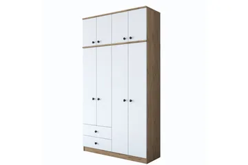Caturai Garderob 120 cm - Valnöt/Vit - Förvaring - Sko- & klädförvaring - Garderober & garderobssystem