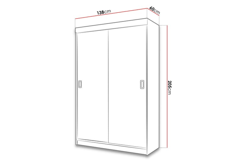 CISANO Garderob 60x138 cm Grå/Vit - Grå/Vit - Garderober & garderobssystem