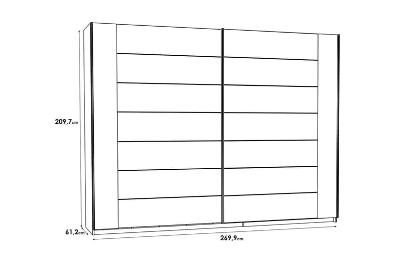 CLOSCA Sideboard 42x163 cm Brun/Svart - Garderober & garderobssystem