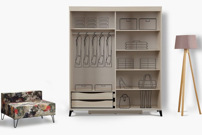 Comfortale Garderob 150 - Ljus Trä - Förvaring - Sko- & klädförvaring - Garderober & garderobssystem