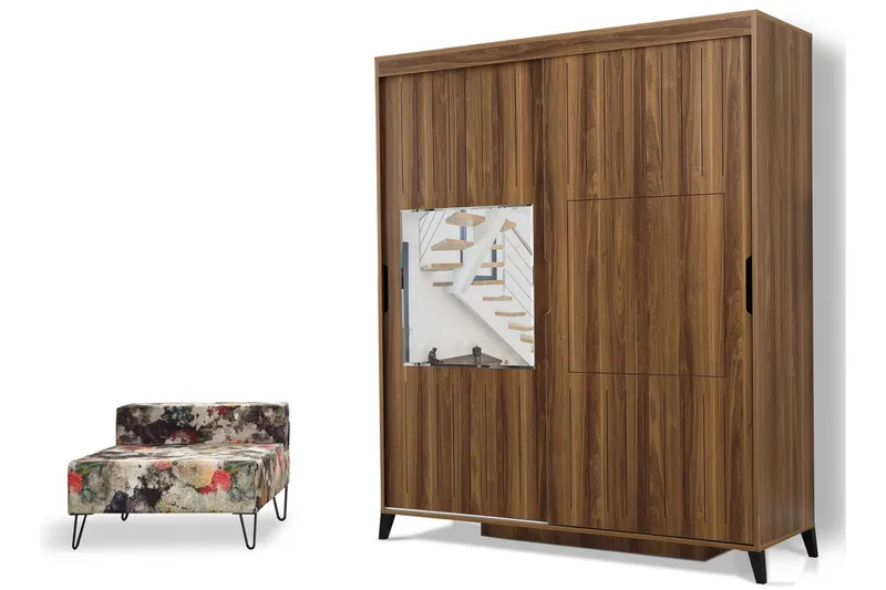 Comfortale Garderob 160 - Valnöt - Förvaring - Sko- & klädförvaring - Garderober & garderobssystem