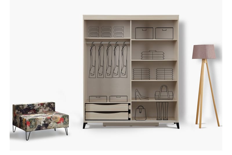 Comfortale Garderob 180 - Ljus Trä - Förvaring - Sko- & klädförvaring - Garderober & garderobssystem