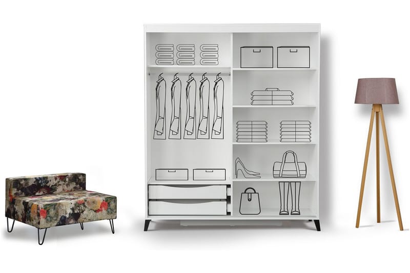 Comfortale Garderob 190 - Vit - Förvaring - Sko- & klädförvaring - Garderober & garderobssystem