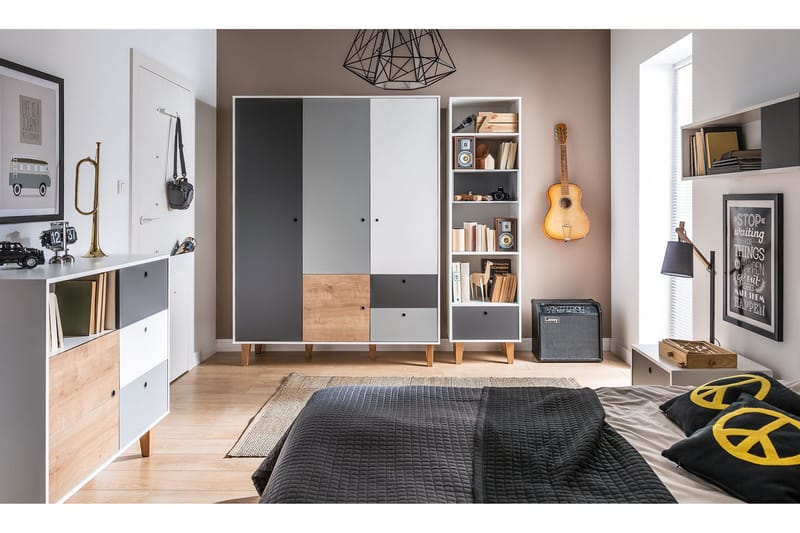 Concept Garderob Vit/Mörkgrå/Blå - VOX - Förvaring - Sko- & klädförvaring - Garderober & garderobssystem