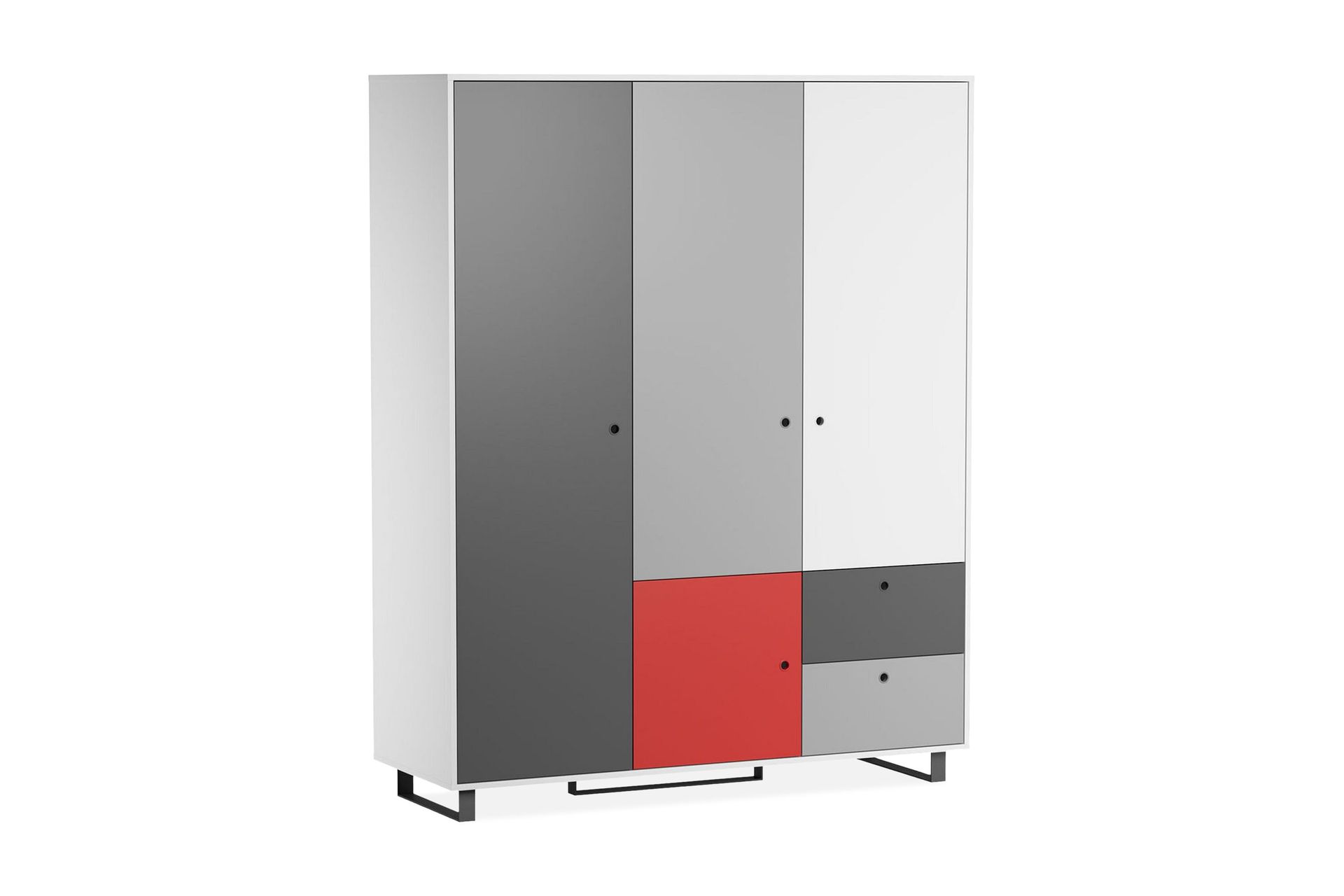 concept garderob vit/mörkgrå/gul - vox