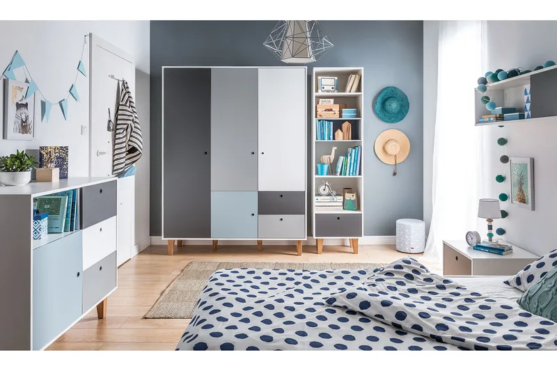 Concept Garderob Vit/Mörkgrå/Natur - VOX - Förvaring - Sko- & klädförvaring - Garderober & garderobssystem