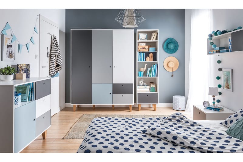 Concept Garderob Vit/Mörkgrå/Natur - VOX - Förvaring - Sko- & klädförvaring - Garderober & garderobssystem