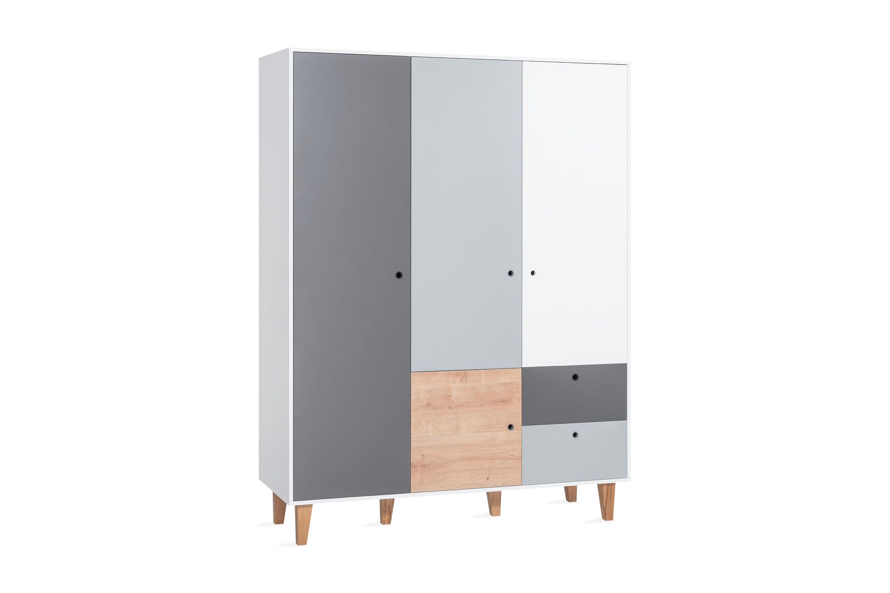 concept garderob vit/mörkgrå/natur -