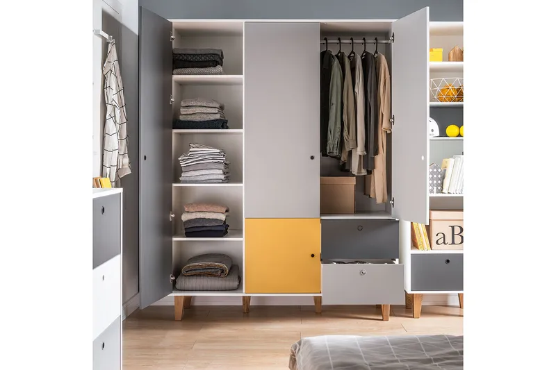 Concept Garderob Vit/Mörkgrå/Röd - VOX - Förvaring - Sko- & klädförvaring - Garderober & garderobssystem