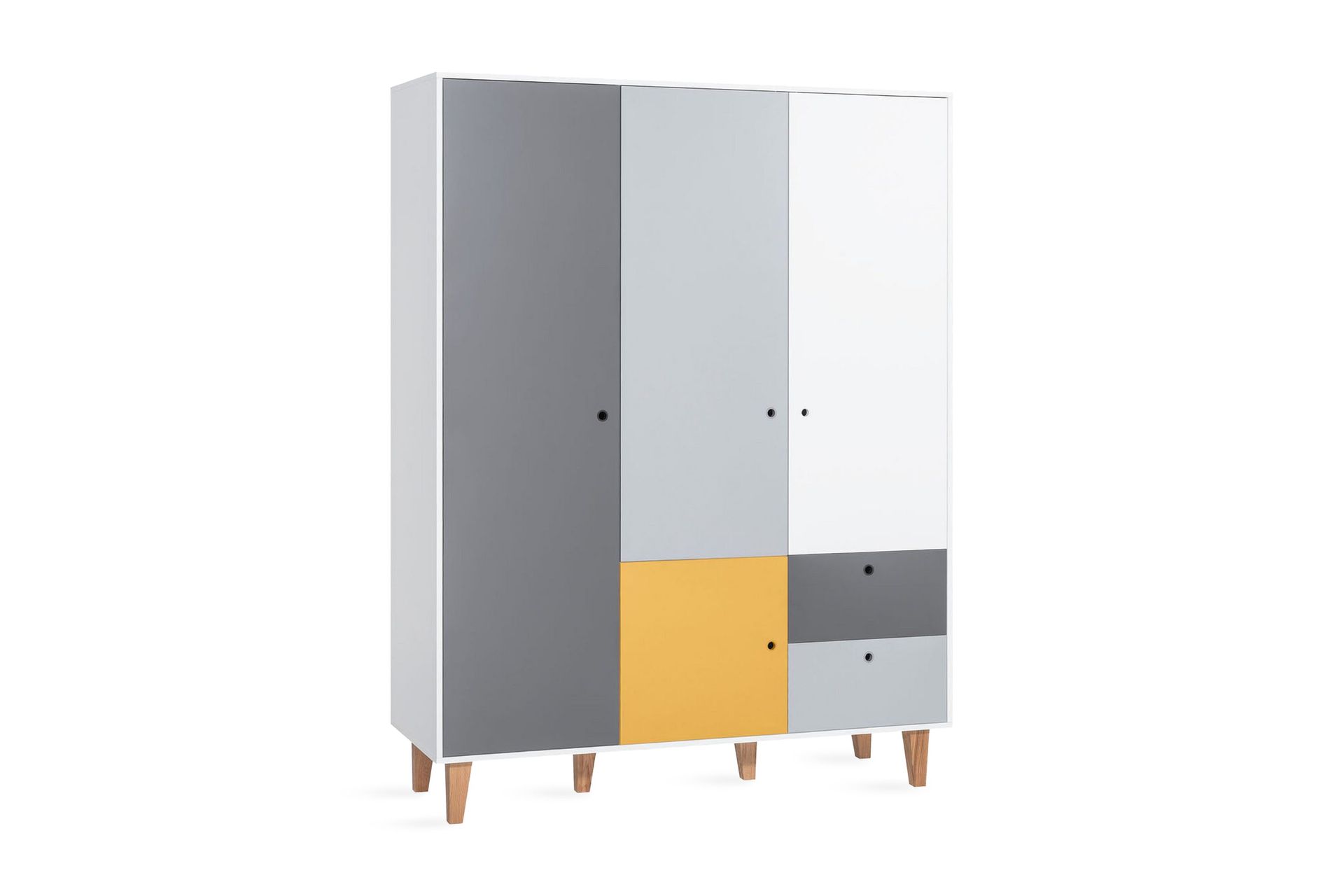 concept garderob vit/mörkgrå/röd - vox