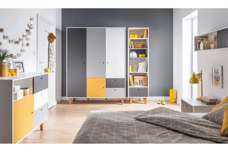 Concept Garderob Vit/Mörkgrå/Röd - VOX - Förvaring - Sko- & klädförvaring - Garderober & garderobssystem