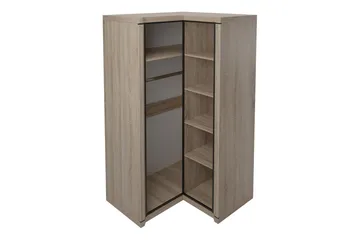 Dallas Garderob 100x58x192 cm LED-belysning - Grå - Förvaring - Sko- & klädförvaring - Garderober & garderobssystem - Hörngarderob