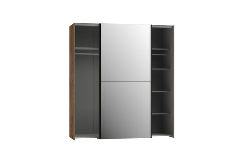 DAUBY Garderob 62x270 cm 3 Hyllplan Brun/Svart - Förvaring - Sko- & klädförvaring - Garderober & garderobssystem
