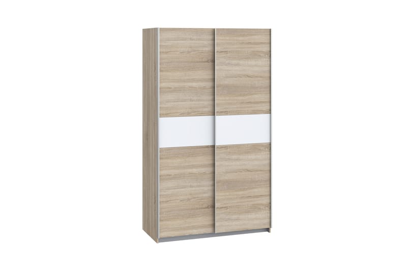DAUBY Garderob 62x270 cm 3 Hyllplan Vit/Brun/Grå - Förvaring - Sko- & klädförvaring - Garderober & garderobssystem