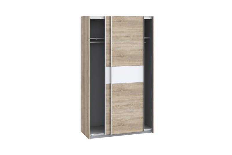DAUBY Garderob 62x270 cm 3 Hyllplan Vit/Brun/Grå - Förvaring - Sko- & klädförvaring - Garderober & garderobssystem