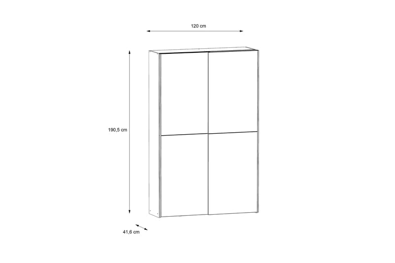 DAUBY Garderob 62x270 cm Natur/Mörkgrå - Förvaring - Sko- & klädförvaring - Garderober & garderobssystem