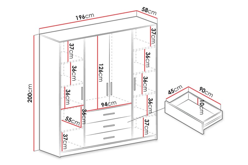DELFI Garderob 196 cm Grön - Förvaring - Sko- & klädförvaring - Garderober & garderobssystem