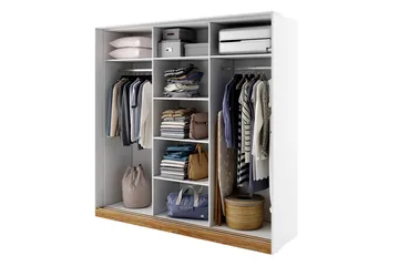 Dentro Garderob 220x63x215 cm - Vit - Förvaring - Sko- & klädförvaring - Garderober & garderobssystem