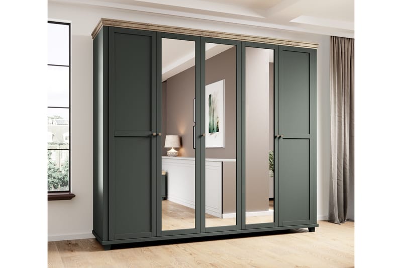 Doade Garderob 62x154 cm - Grön|Natur - Förvaring - Sko- & klädförvaring - Garderober & garderobssystem