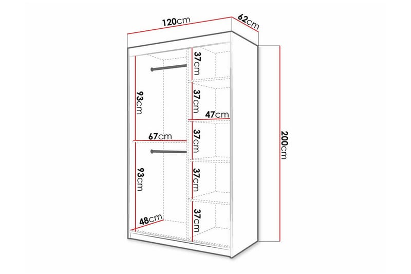 Dunvegan Garderob 120 cm i Målat Trä - Vit - Förvaring - Sko- & klädförvaring - Garderober & garderobssystem