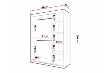 Dunvegan Garderob 150 cm i Målat Trä - Vit - Förvaring - Sko- & klädförvaring - Garderober & garderobssystem