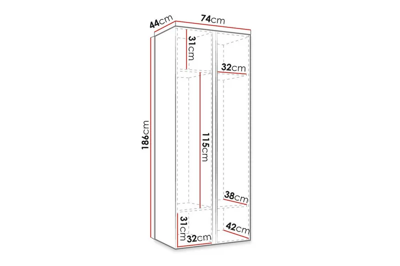 Dunvegan Garderob m. Spegel Black - Förvaring - Sko- & klädförvaring - Garderober & garderobssystem