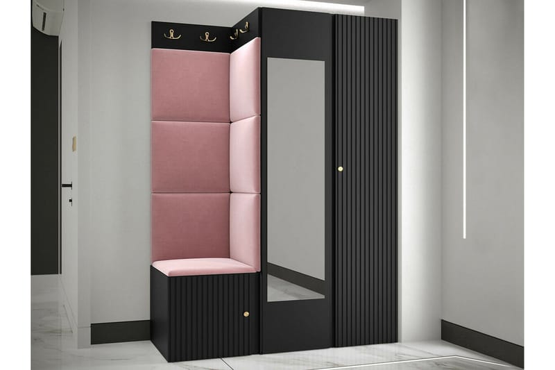 Dunvegan Garderob m. Spegel Black - Förvaring - Sko- & klädförvaring - Garderober & garderobssystem