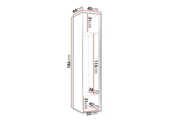 Dunvegan Garderob m. Spegel Black - Förvaring - Sko- & klädförvaring - Garderober & garderobssystem