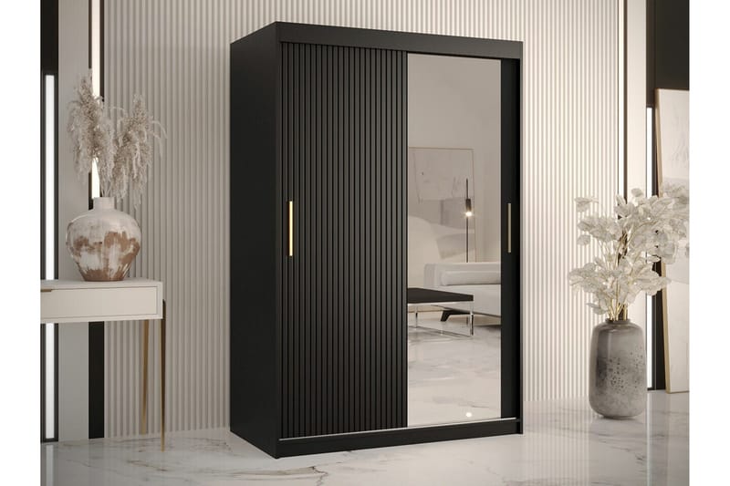 Dunvegan Garderob m. Spegel - Svart - Förvaring - Sko- & klädförvaring - Garderober & garderobssystem