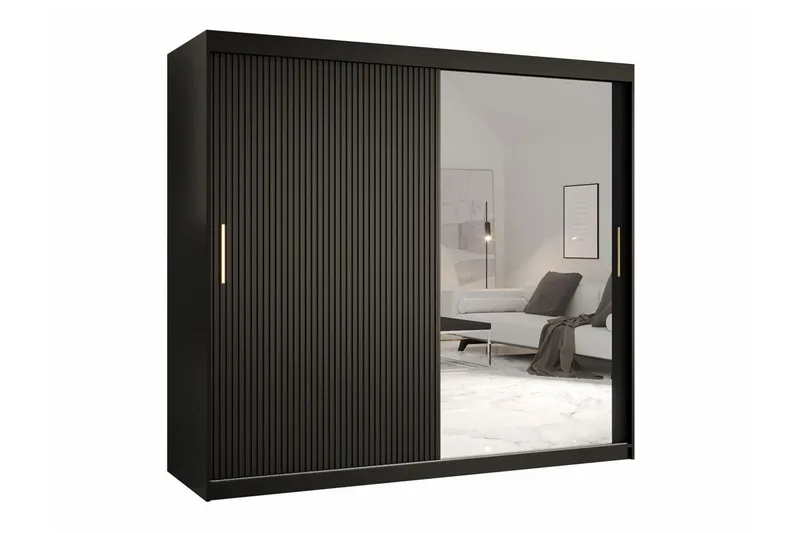 Dunvegan Garderob m. Spegel, Svart