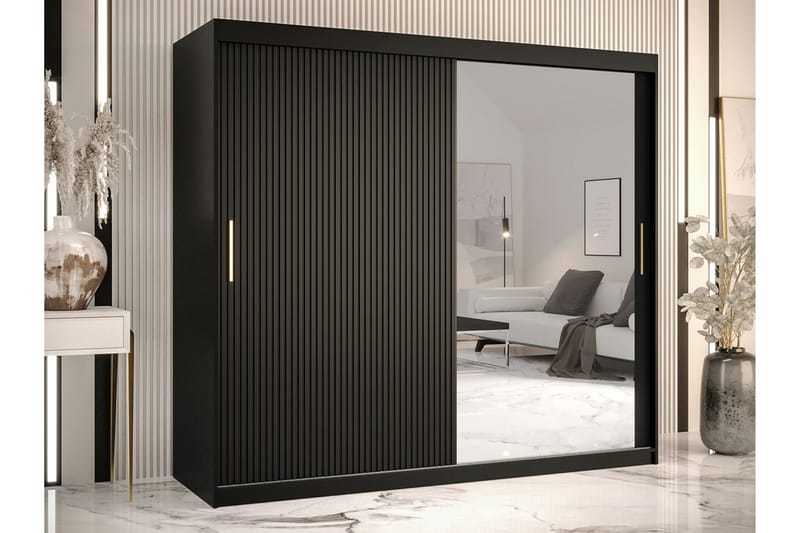 Dunvegan Garderob m. Spegel - Svart - Förvaring - Sko- & klädförvaring - Garderober & garderobssystem