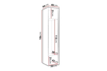 Dunvegan Garderob med Spegel 40 cm i Målat Trä - Svart - Förvaring - Sko- & klädförvaring - Garderober & garderobssystem