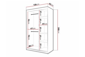 Dunvegan Garderob med Spegel i Trä med Glasdetaljer - Vit - Förvaring - Sko- & klädförvaring - Garderober & garderobssystem
