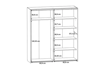 Edessa Garderob 62x171 cm - Grå - Förvaring - Sko- & klädförvaring - Garderober & garderobssystem