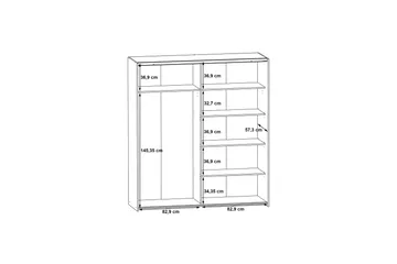 Edessa Garderob 62x171 cm - Mörkgrå - Förvaring - Sko- & klädförvaring - Garderober & garderobssystem