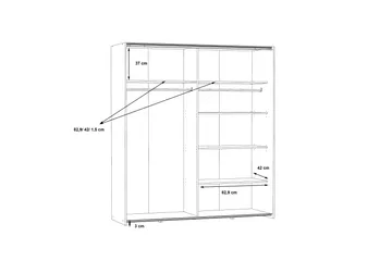 Edessa Garderob 62x171 cm - Vit - Förvaring - Sko- & klädförvaring - Garderober & garderobssystem