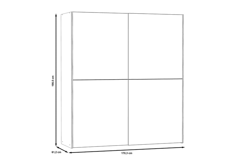 Edessa Rektangulär Garderob med Skjutdörrar 62x171 cm i Trä - Vit - Förvaring - Sko- & klädförvaring - Garderober & garderobssystem