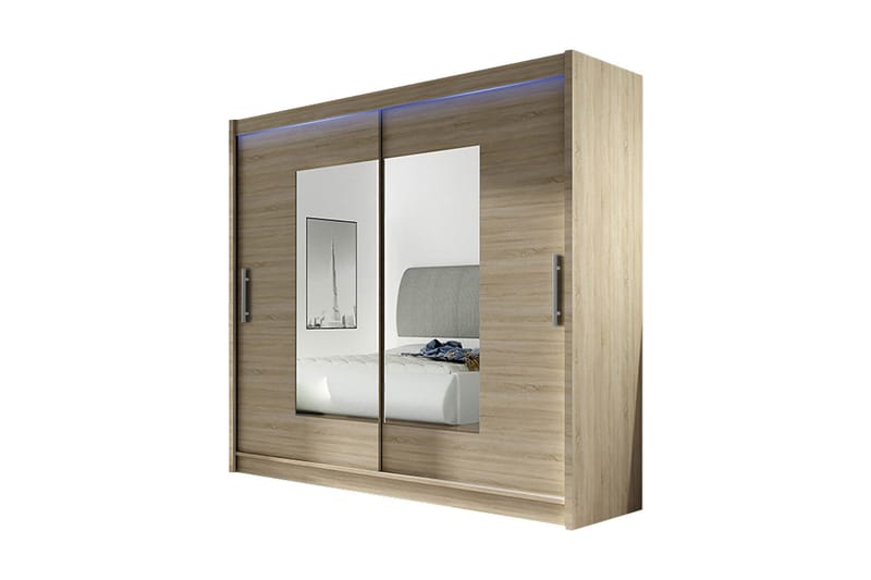 EMILIO Garderob 180x57x215 cm - Beige - Förvaring - Sko- & klädförvaring - Garderober & garderobssystem
