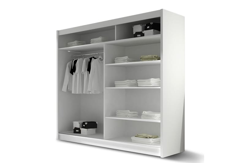 EMILIO Garderob 180x57x215 cm - Beige|Vit - Förvaring - Sko- & klädförvaring - Garderober & garderobssystem