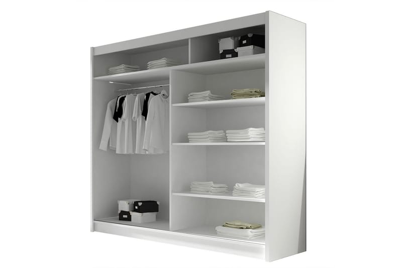 EMILIO Garderob 180x57x215 cm - Beige|Vit - Förvaring - Sko- & klädförvaring - Garderober & garderobssystem