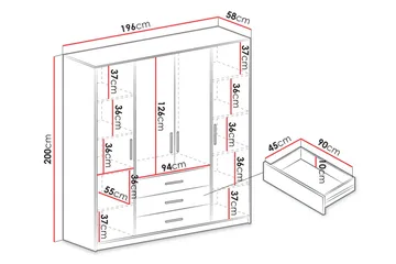 Escaldes Garderob 196 cm - Grön - Förvaring - Sko- & klädförvaring - Garderober & garderobssystem