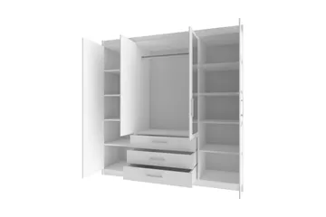 Escaldes Garderob med Lådor + Dörrar 196 cm - Beige / Trä / Natur - Förvaring - Sko- & klädförvaring - Garderober & garderobssystem
