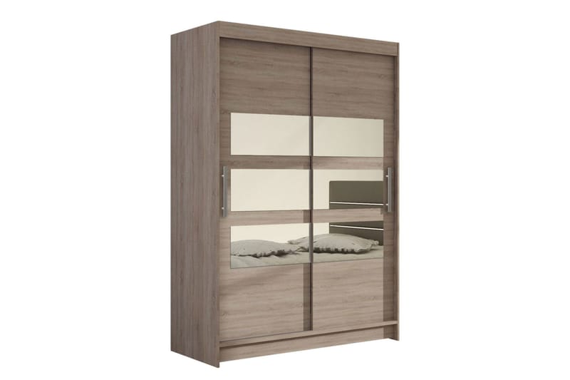 Estella Garderob Skjutdörrar Delad Spegel - Ljus Ek - Förvaring - Sko- & klädförvaring - Garderober & garderobssystem