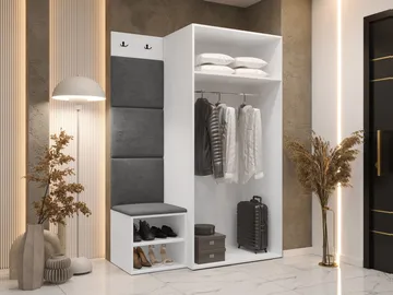 Farosa Hallmöbelset 122x191 cm - Valnöt + Manila 18 - Förvaring - Sko- & klädförvaring - Garderober & garderobssystem - Hörngarderob