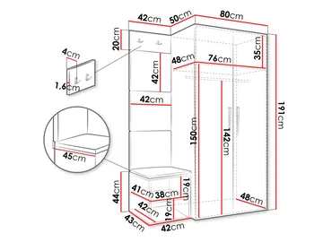 Farosa Hallmöbelset 122x191 cm - Valnöt + Manila 32 - Förvaring - Sko- & klädförvaring - Garderober & garderobssystem - Hörngarderob