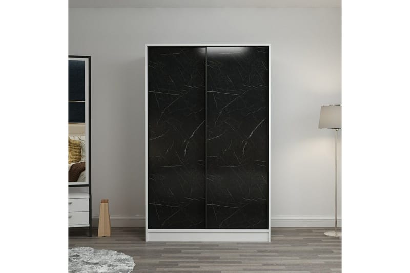 Fruitland Garderob 120 cm, Svart/Vit