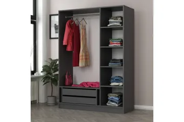 Fruitland Garderob 135 cm - Antracit - Förvaring - Sko- & klädförvaring - Garderober & garderobssystem